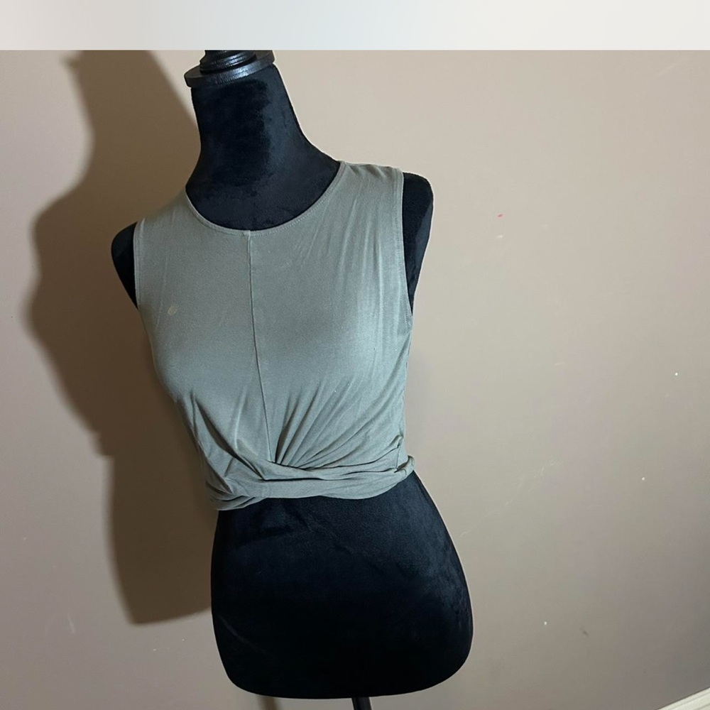 Elegant Olive Green Sleeveless Top